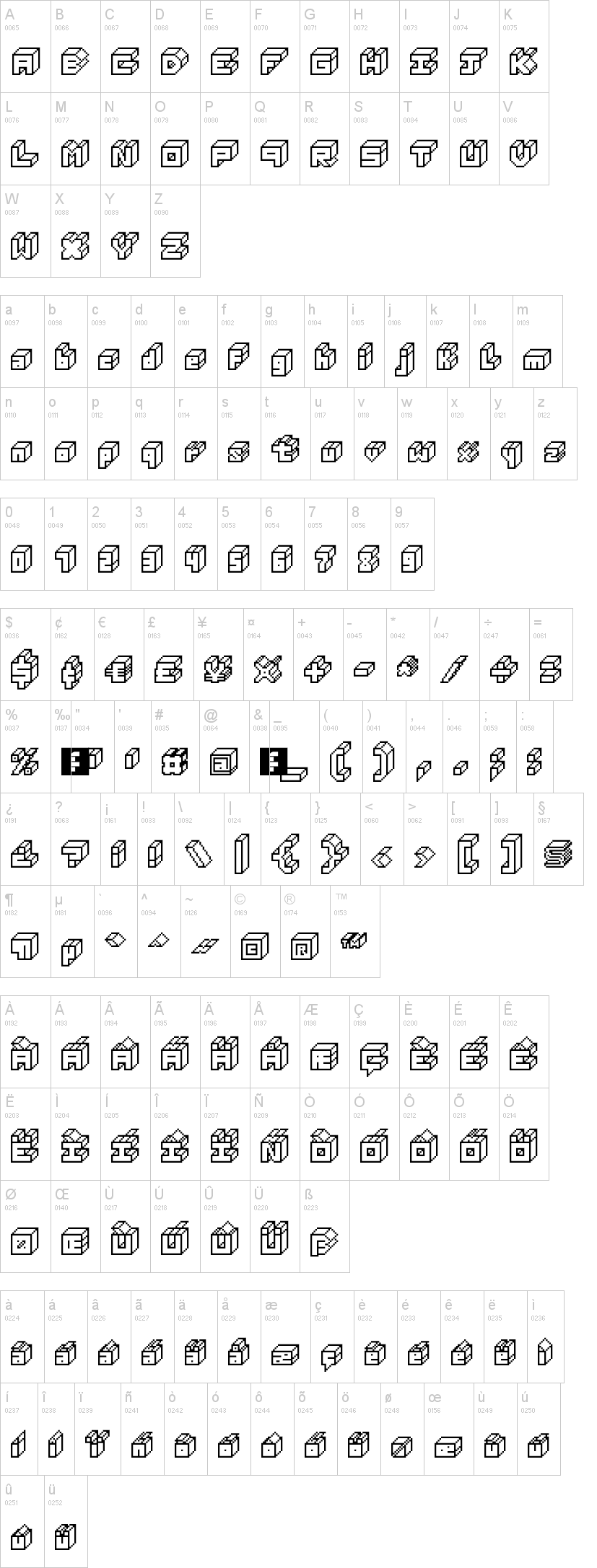 3D Thirteen Pixel Fonts